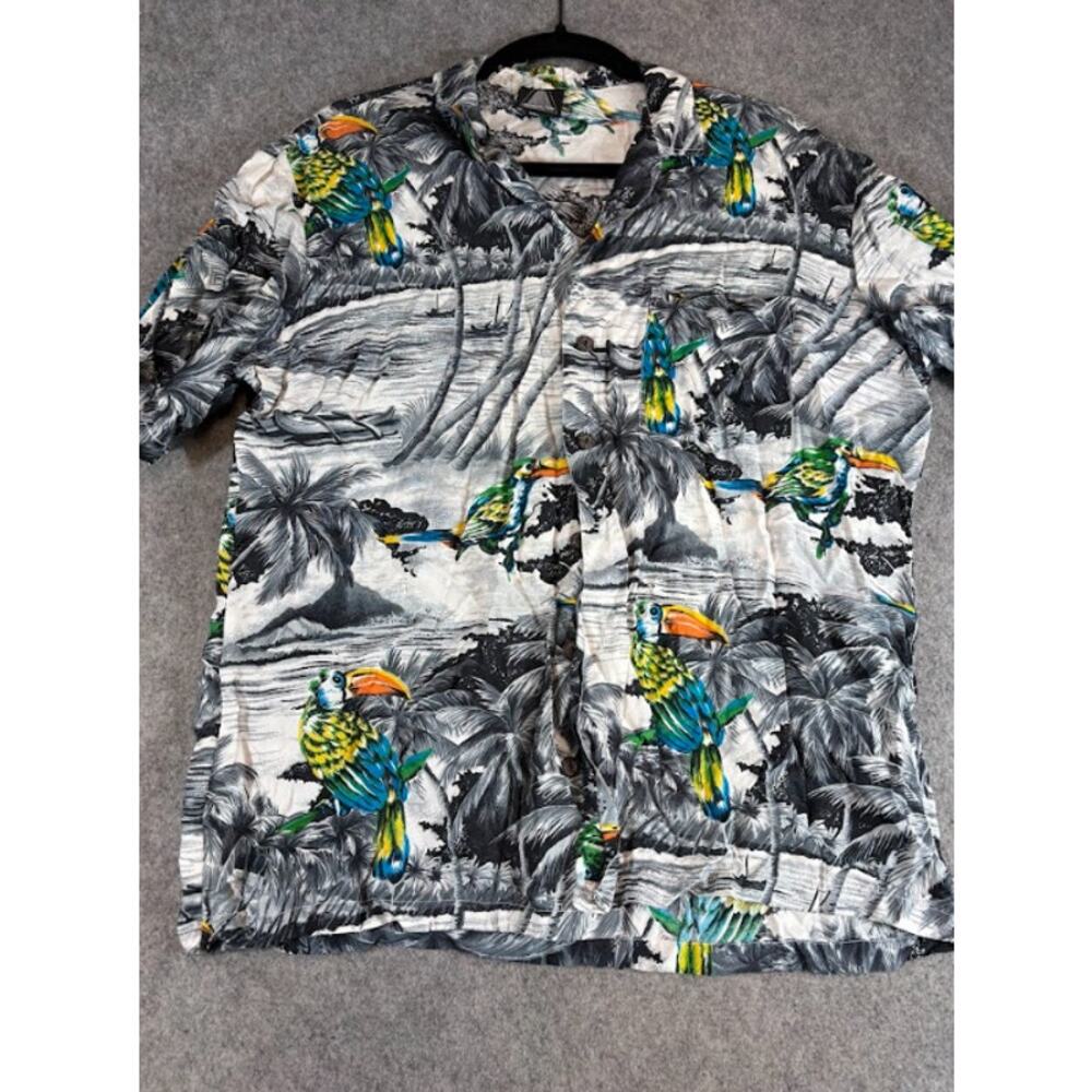 Vintage Kennington Hawaiian Shirt Mens Medium Rayon Tropical Beachy Vacation